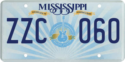 MS license plate ZZC060