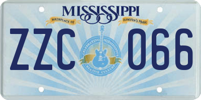 MS license plate ZZC066