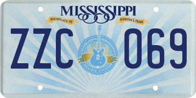 MS license plate ZZC069