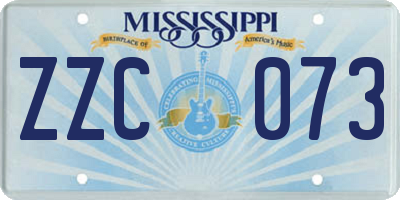 MS license plate ZZC073