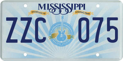 MS license plate ZZC075