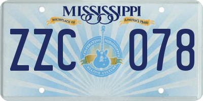 MS license plate ZZC078