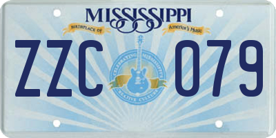 MS license plate ZZC079