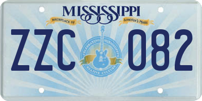 MS license plate ZZC082