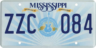 MS license plate ZZC084