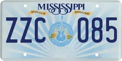 MS license plate ZZC085