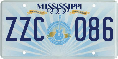 MS license plate ZZC086