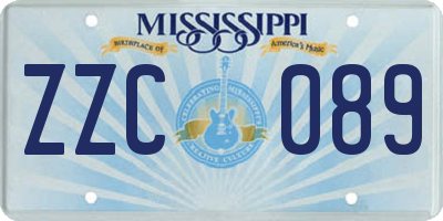MS license plate ZZC089