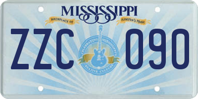 MS license plate ZZC090