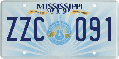 MS license plate ZZC091