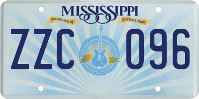 MS license plate ZZC096
