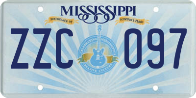 MS license plate ZZC097