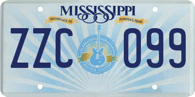 MS license plate ZZC099