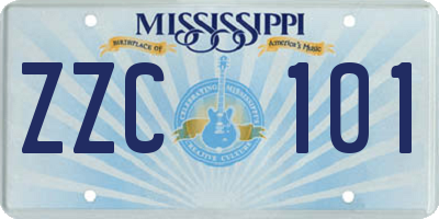 MS license plate ZZC101