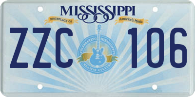 MS license plate ZZC106
