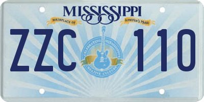 MS license plate ZZC110