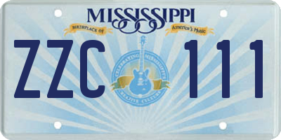 MS license plate ZZC111
