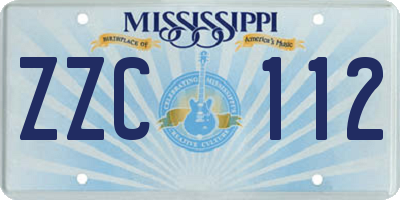 MS license plate ZZC112