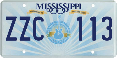 MS license plate ZZC113