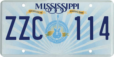 MS license plate ZZC114