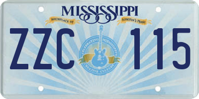 MS license plate ZZC115