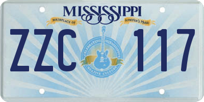 MS license plate ZZC117