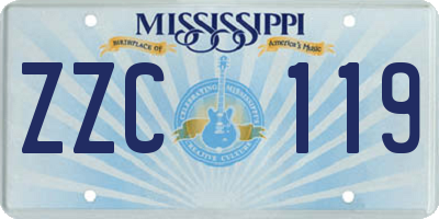 MS license plate ZZC119