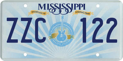 MS license plate ZZC122