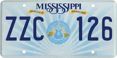 MS license plate ZZC126