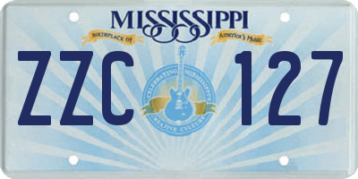 MS license plate ZZC127