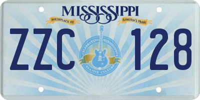 MS license plate ZZC128