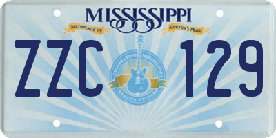 MS license plate ZZC129