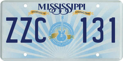 MS license plate ZZC131