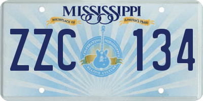 MS license plate ZZC134