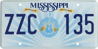 MS license plate ZZC135