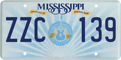 MS license plate ZZC139