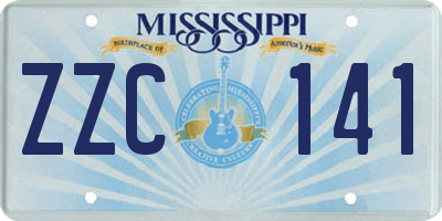 MS license plate ZZC141