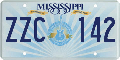 MS license plate ZZC142