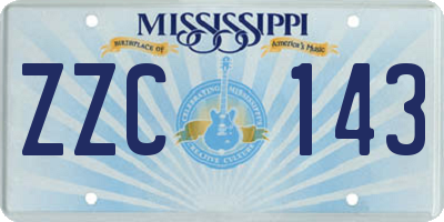 MS license plate ZZC143