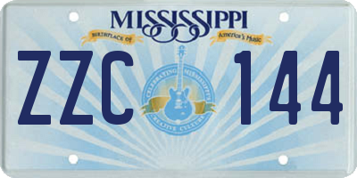 MS license plate ZZC144