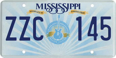 MS license plate ZZC145