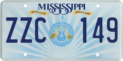 MS license plate ZZC149
