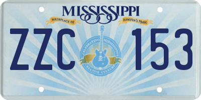 MS license plate ZZC153