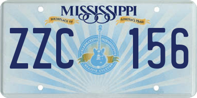 MS license plate ZZC156