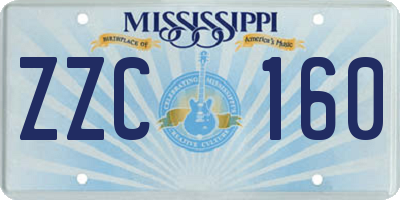 MS license plate ZZC160