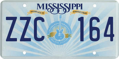 MS license plate ZZC164