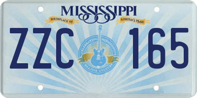 MS license plate ZZC165