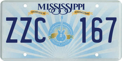 MS license plate ZZC167