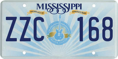 MS license plate ZZC168