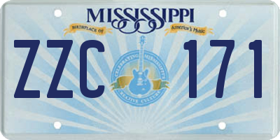 MS license plate ZZC171